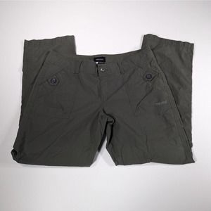 Marmot Pants Womens Size 14 Green Hiking Roll Up Button Outdoors Stretch